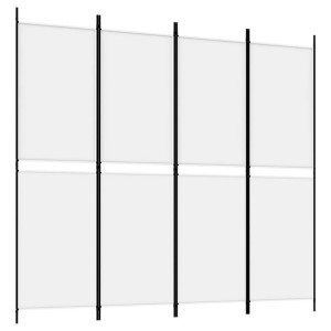 Parawan 4-panelowy, biały, 200 x 180 cm, tkanina