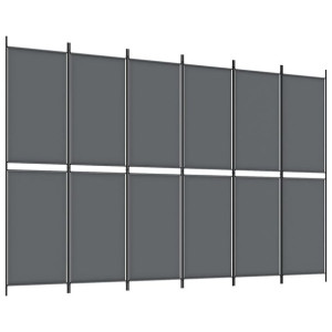 Parawan 6-panelowy, antracytowy, 300x200 cm, tkanina