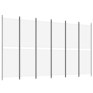 Parawan 6-panelowy, biały, 300 x 180 cm, tkanina
