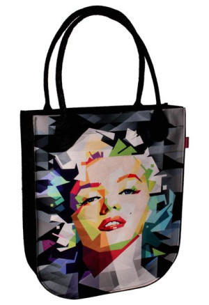 Pojemna torebka damska shopper bag filcowa A4