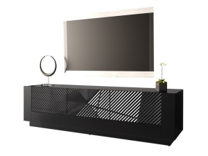 Czarny SZAFKA RTV do pokoju PASSION 180 cm Stolik