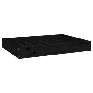 Legowisko dla psa, czarne, 71,5x54x9 cm, lite drewno sosnowe