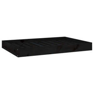 Legowisko dla psa, czarne, 91,5x64x9 cm, lite drewno sosnowe