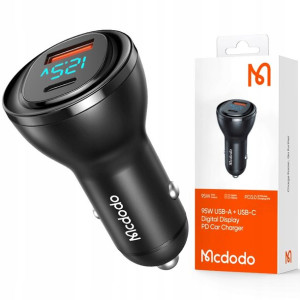 Mcdodo Ładowarka Samochodowa Usb/ Usb-c Pd 95w Lcd