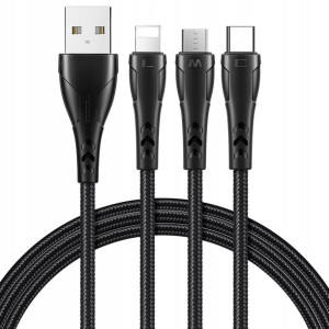 Mcdodo Kabel 3w1 Lightning Micro Usb C Qc 4.0 1m