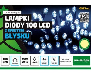 Lampki choinkowe LED efekt błysku LED100/G/5M ciepłe zewnętrzne OKEJ LUX