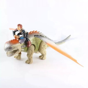 dinozaur Smok z jeźdźcem na baterie ryczy swieci