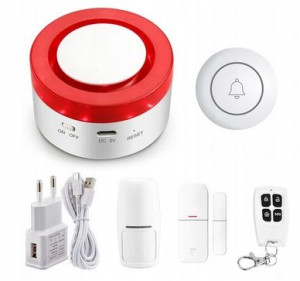 Bezprzewodowy Alarm Wifi Syrena Tuya Google Alexa