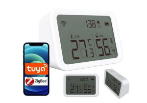 Czujnik Temperatury Wilgotności Światła Tuya Lcd