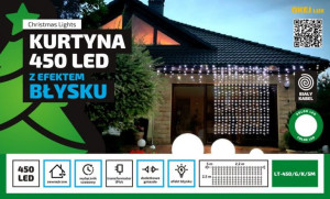 Kurtyna świetlna LED LT-450/G/K/5M barwa zimna + flash zewnętrzna 2,2x2,5m