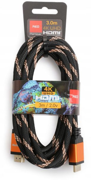 Kabel Hdmi Premium 4k Uhd 300cm Styki Pozłacane 3m