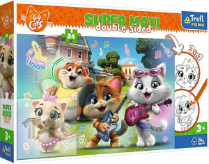 Dwustronne Puzzle 24 elementy Super Maxi Radosne Koty 44