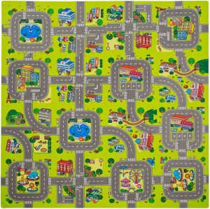 Humbi Puzzle piankowe Mata piankowa Miasto Uliczki 31,5 x 31,5 x 1cm 36 szt