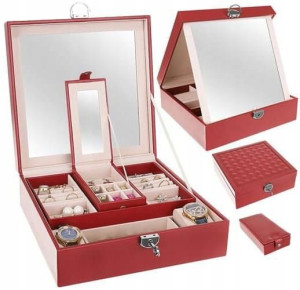 Szkatułka na Biżuterię Elegancki Organizer Zegarki