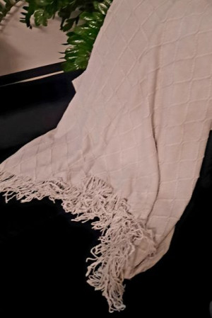 Designerski Pleciony Koc 130x160 Szary