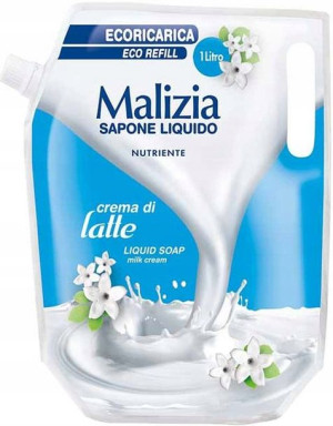 Malizia Crema di Latte 1000ml mydło z płynie zapas
