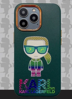 Plecki Karl Lagerfeld do iPhone 14+ Plus zielony
