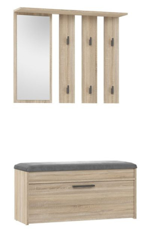 Wieszak Z Lustrem I Szafka Na Obuwie 100x35x180 Cm