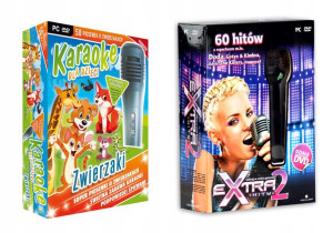 Karaoke Zwierzaki + Extra Hity 2 + 2 mikrofony
