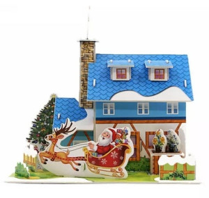 Puzzle 3D - Świąteczne odwiedziny Mikołaja