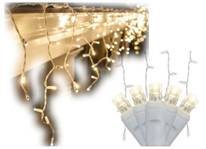 Lampki Choinkowe Sople 300 Led Białe Ciepłe 18m