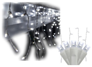 Lampki Choinkowe Sople 300 Led Białe Zimne Ip44 17m