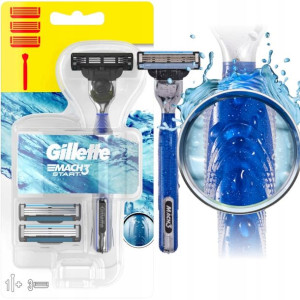 MASZYNKA GILLETTE MACH3 AQUA GRIP rączka+3 nożyki