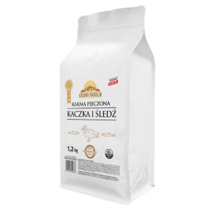 KRAINA RADOLIN Pies karma sucha pieczona KACZKA, ŚLEDŹ 1,2kg