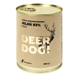 Deer Dog JELEŃ z miętą 800g puszka mokra karma NATURA DZICZYZNA