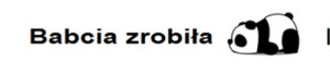 Wszywka metka Babcia zrobiła panda 6 x 1,5 cm 20 szt.