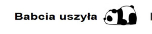 Wszywka metka Babcia uszyła panda 6 x 1,5 cm 20 szt.