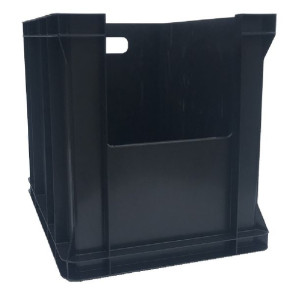 Pojemnik Z Oknem Inspekcyjnym 400x300x320 Czarny Zestaw 48 Szt