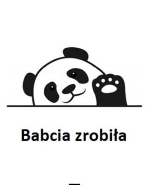 Wszywka metka Babcia zrobiła Panda 5x4 cm 10 szt.