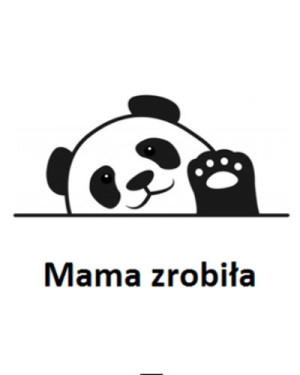 Wszywka metka Mama zrobiła Panda 5x4 cm 10 szt.