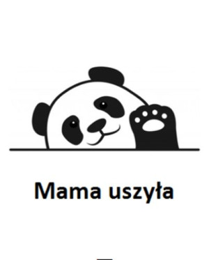 Wszywka metka Mama uszyła Panda 5x4 cm 10 szt.