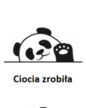 Wszywka metka Ciocia zrobiła Panda 5x4 cm 10 szt.