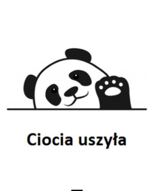 Wszywka metka Ciocia uszyła Panda 5x4 cm 10 szt.