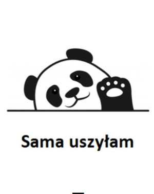 Wszywka metka Sama uszyłam Panda 5x4 cm 10 szt.