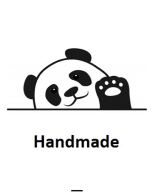 Wszywka metka Handmade Panda 5x4 cm 10 szt.