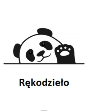 Wszywka metka Rękodzieło Panda 5x4 cm 10 szt.
