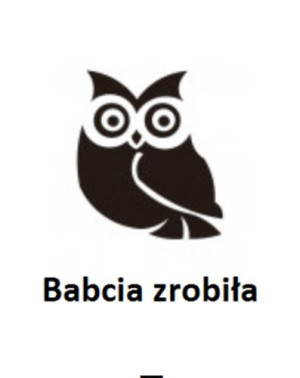Wszywka metka Babcia zrobiła Sowa 5x4 cm 10 szt.
