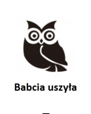 Wszywka metka Babcia uszyła Sowa 5x4 cm 10 szt.