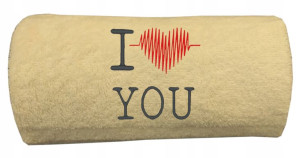 Haftowany ręcznik I love You Walentynki 50x90 serc