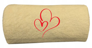 Haftowany ręcznik I love You Walentynki 50x90 serc