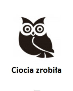 Wszywka metka Ciocia zrobiła Sowa 5x4 cm 10 szt.