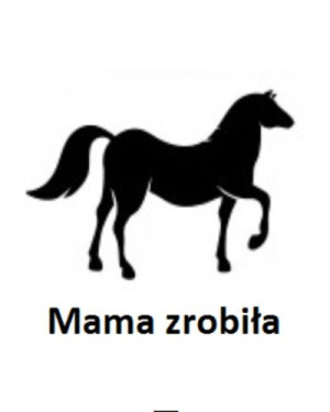 Wszywka metka Mama zrobiła Koń 5x4 cm 10 szt.