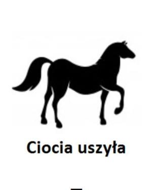 Wszywka metka Ciocia uszyła Koń 5x4 cm 10 szt.