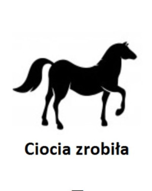 Wszywka metka Ciocia zrobiła Koń 5x4 cm 10 szt.
