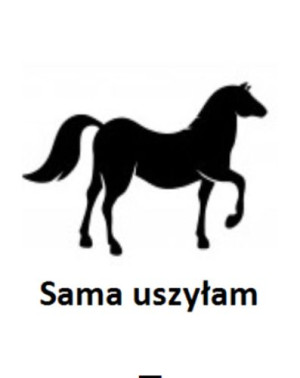 Wszywka metka Sama uszyłam Koń 5x4 cm 10 szt.