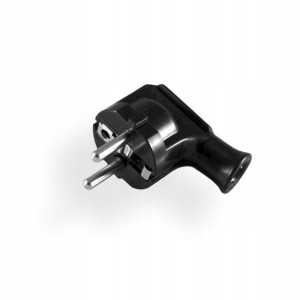Wtyczka kątowa z/u 16A 250V UNISCHUKO czarna WT-35
